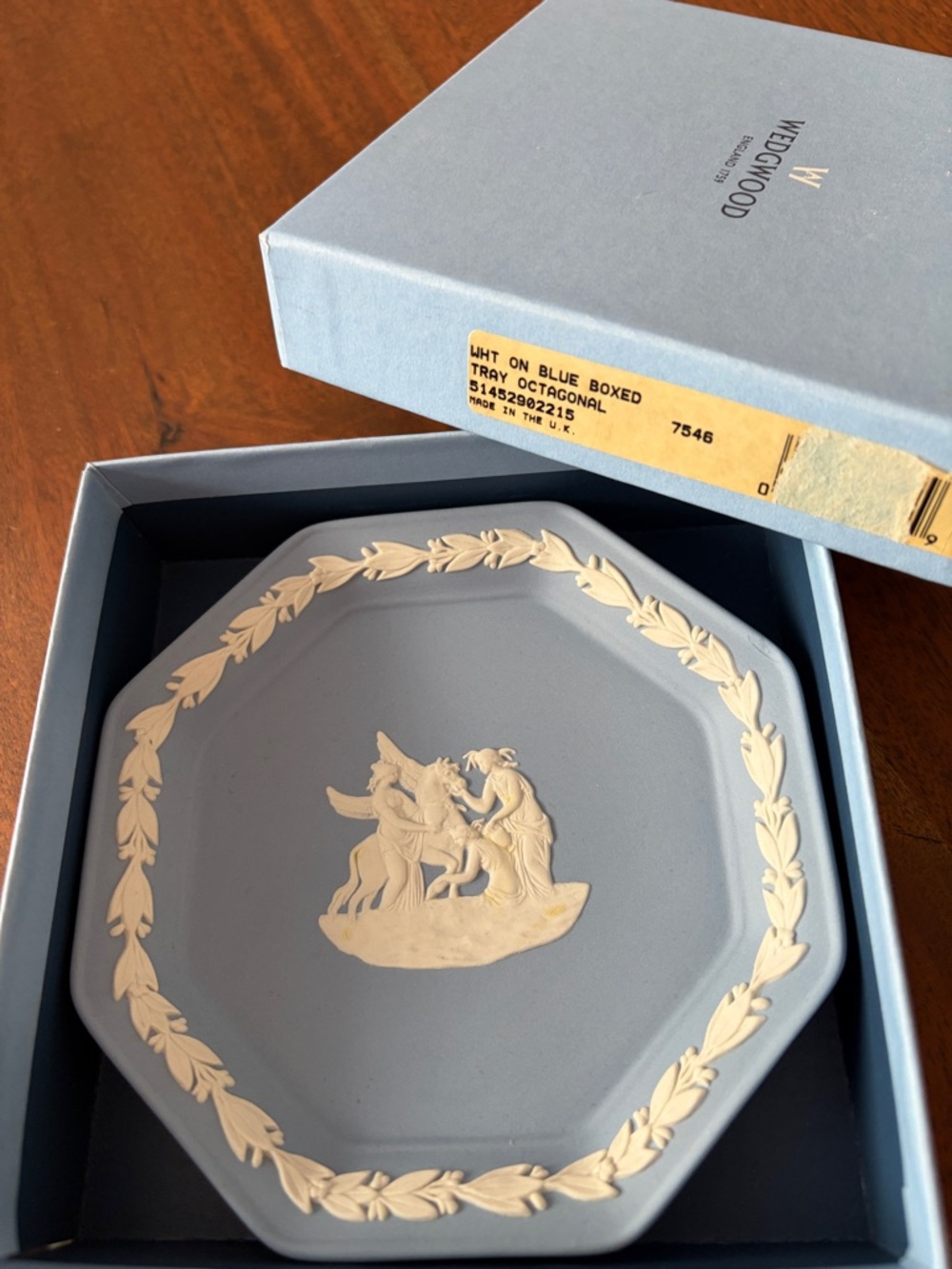 Wedgwood Pale Blue Jasperware Octagonal Relief Tray